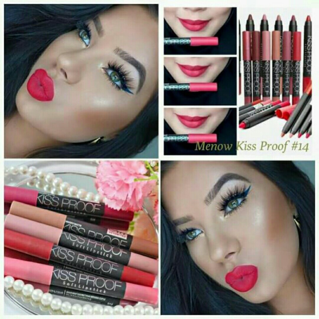 mn102-PI3016 Menow Kiss Proof soft lip ลิปจุ๊บแบบแท่ง คิสพรูฟ