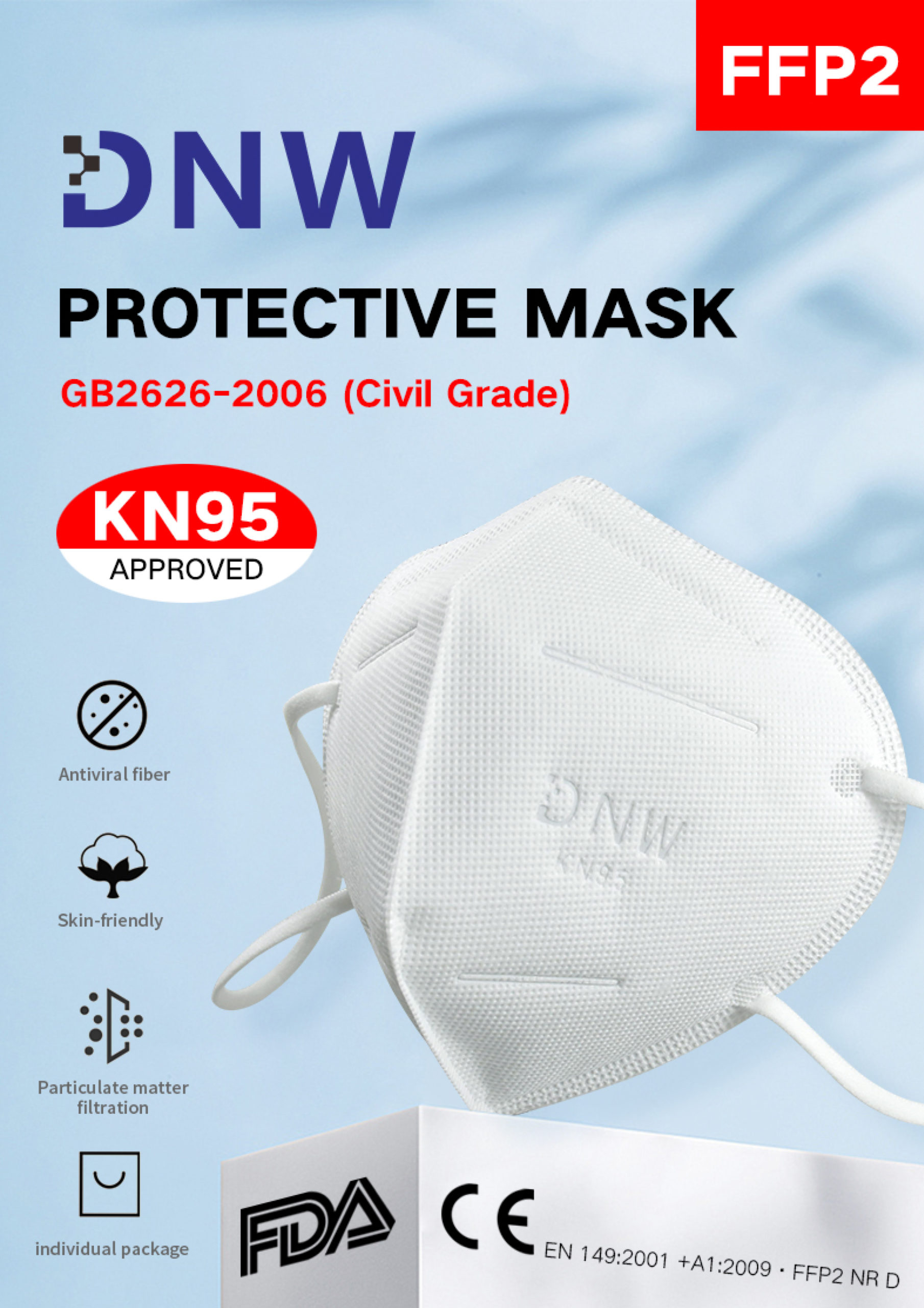 หน้ากาก KN95 แมสปิดปากคุณภาพ KN95 ผลิตได้มาตรฐานโรงงานสากล